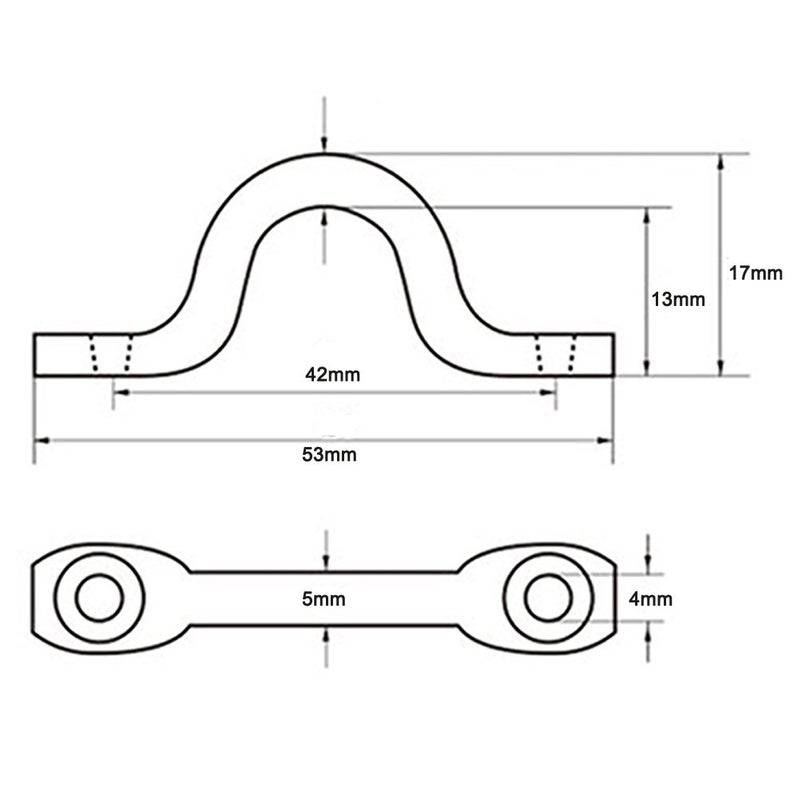 Vtete 8 Pcs Stainless Steel 3/8" Pad Eye Straps for Bimini Boat Top with 16 Pcs Screws, Kayak Deck Loops Tie Down - Image 3